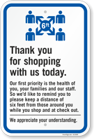 Thank You For Shopping With Us Today Sign