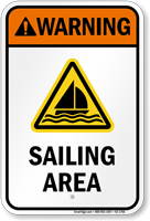 Warning Sailing Area Water Safety Sign