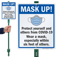 Wear A Mask Within 6 Feet Of Others LawnBoss Sign & Stake Kit