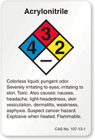 Acrylonitrile NFPA Chemical Label