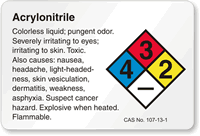 Acrylonitrile NFPA Chemical Hazard Label