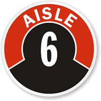 Aisle ID 6 Label