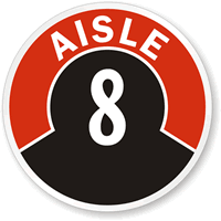 Aisle ID 8 Label