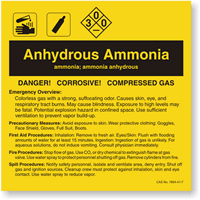 Anhydrous Ammonia ANSI Chemical Label