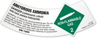 Anhydrous Ammonia Corrosive Liquid And Gas Label