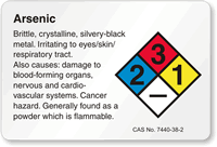 Arsenic NFPA Chemical Hazard Label