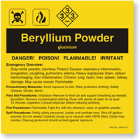 Beryllium Powder ANSI Chemical Label