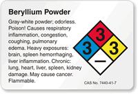Beryllium Powder NFPA Chemical Hazard Label