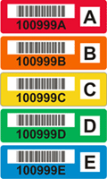 Custom Five Part Colored Label