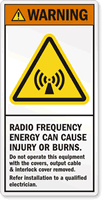 Radio Frequency Energy Cause Injury Or Burns Label