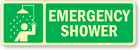 Emergency Shower (With Graphic/Glow) Label
