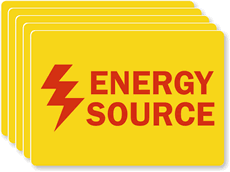 Energy Source Vinyl Label (Red)
