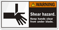 Shear Hazard Hands Clear Label