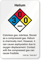 Helium NFPA Chemical Label