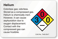 Helium NFPA Chemical Hazard Label