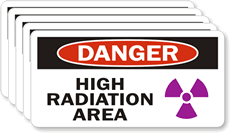 Danger High Radiation Area Label