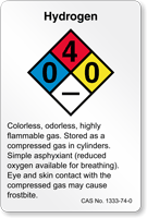 Hydrogen NFPA Chemical Label