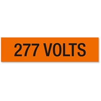 277 Volts Marker Label, Large (2 1/4in. x 9in.)