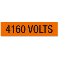 4160 Volts Marker Label, Large (2 1/4in. x 9in.)