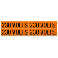 230 Volts Marker Labels, Medium (1 1/8in. x 4 1/2in.)