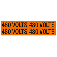 480 Volts Marker Labels, Medium (1 1/8in. x 4 1/2in.)