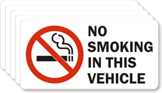 No Smoking Vehicle Label