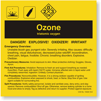 Ozone ANSI Chemical Label