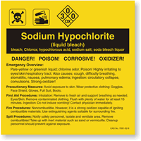 Sodium Hypochlorite ANSI Chemical Label