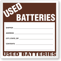 Semi Custom Used Batteries Label