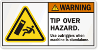 Tip Over Hazard Use Outriggers Label