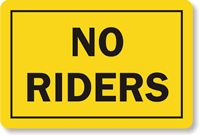 Dashboard Safety Decals - No Riders