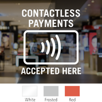 Contactless Payments Accepted Here Window Decal