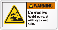 Corrosive Avoid Contact With Eyes Or Skin Label