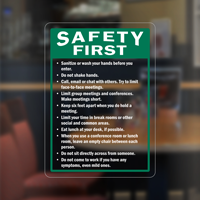 Custom Safety First Social Distance Guidelines