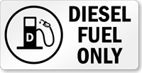 Diesel Fuel Only Arrow Safety Label