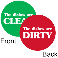Dishes Dirty / Clean 2 Sided Magnetic Status Labels