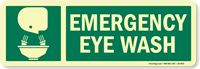 Emergency Eye wash (With Graphic/Glow) Label