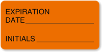 Date Initials Expiration Write-On Label