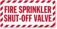 Fire Sprinkler Shut-Off Value Label