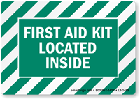 First Aid Kit Located Inside Label