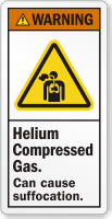Helium Compressed Gas Can Cause Suffocation Warning Label