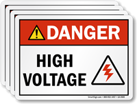 High Voltage With Graphic Danger Label