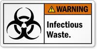 Infectious Waste Biohazard ANSI Warning Label
