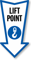 Lift Point Arrow Safety Label