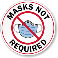 Masks Not Required Window Decal Label