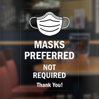 Masks Preferred Not Required Decal Label