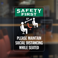 Maintain Social Distancing While Seated Decal