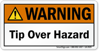 Tip Over Hazard ANSI Warning Label