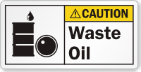 Waste Oil ANSI Caution Label