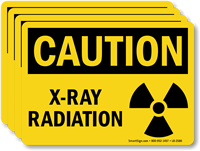 X Ray Radiation OSHA Caution Label With Graphic